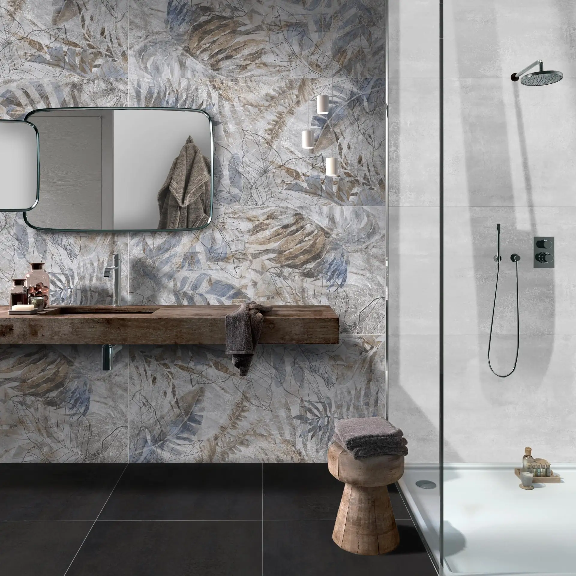 METAL ANTRACITE GRIGIO DECORO FLOREALE COLORATO 1920 Min