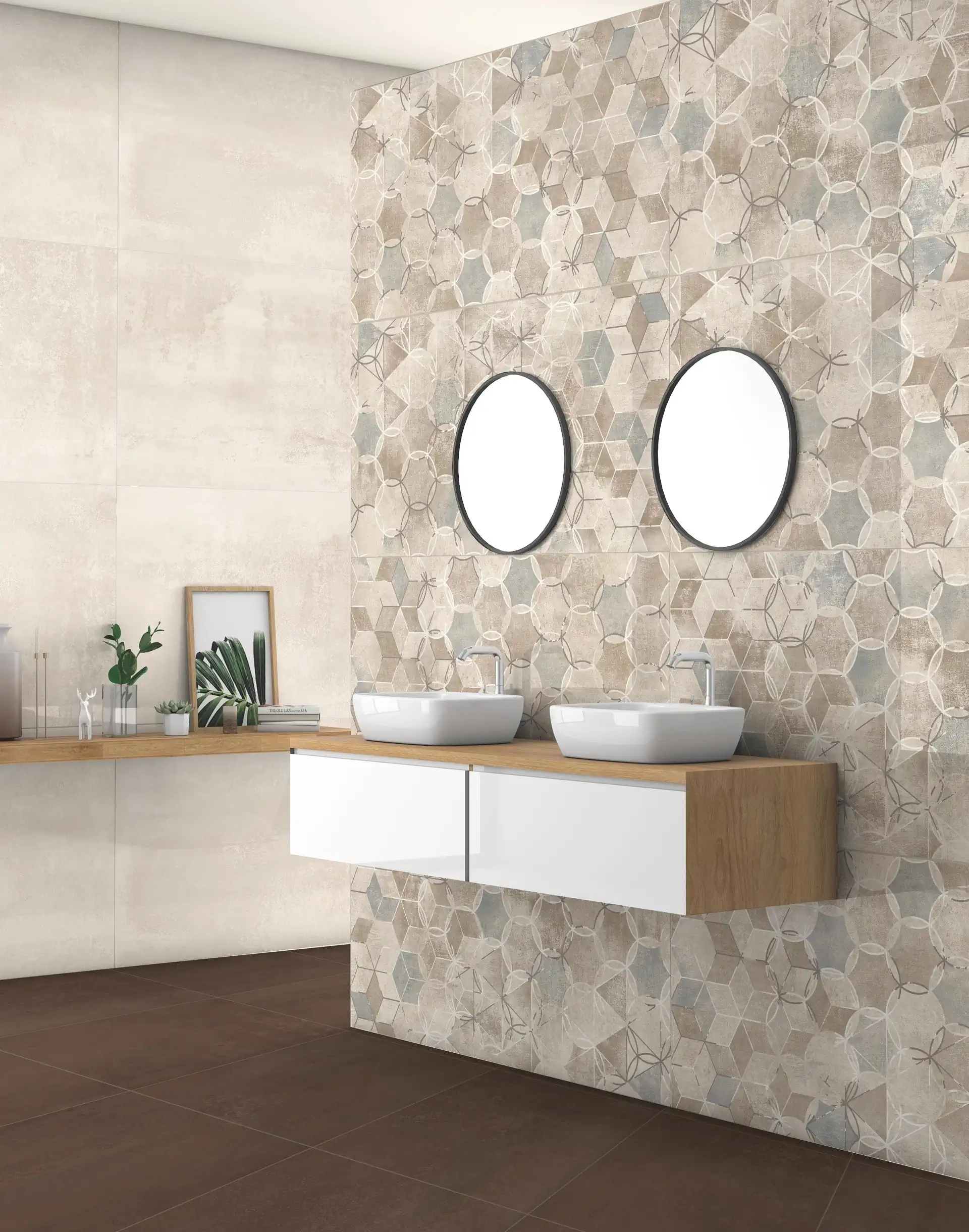 METAL RUGGINE BEIGE DECORO GEOMETRICO 2